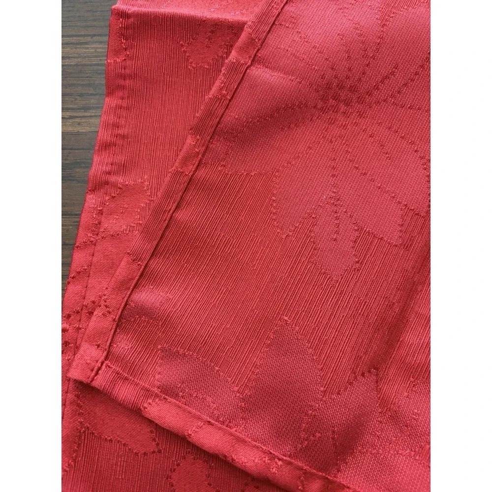 Red Poinsettia Jacquard Cloth Napkins Set Of 2 Red Christmas‎ Holiday Dining